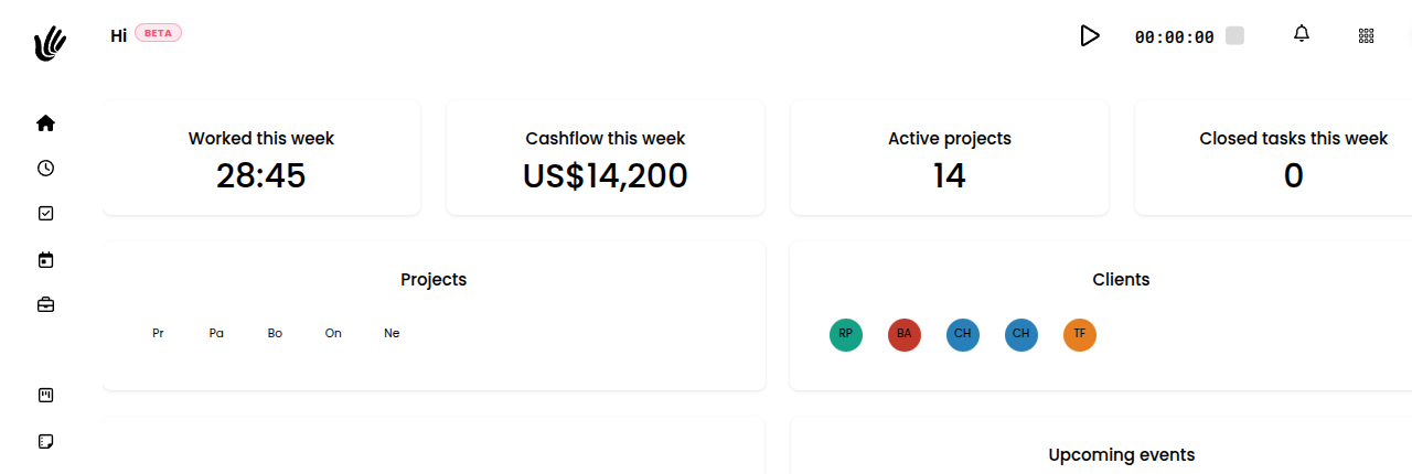 Heyweek app — light theme